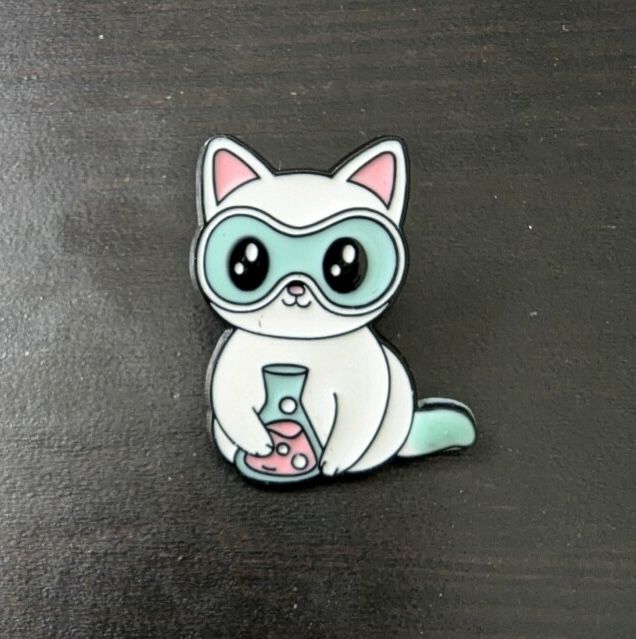 Lab Cat Lapel Pin