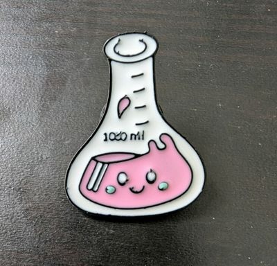 Pink Erlenmeyer with a Smile Lapel Pin