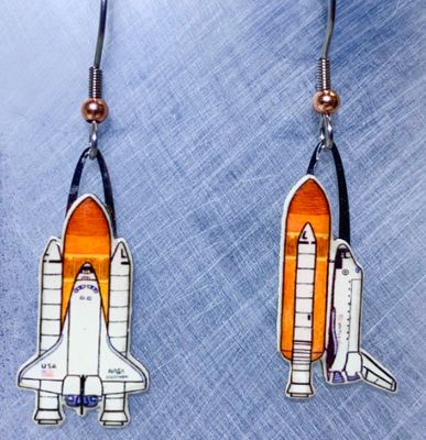 Space Shuttle Earrings (Recycled Material)