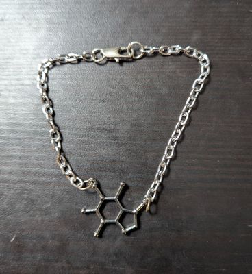 Caffeine Molecule Charm Bracelet