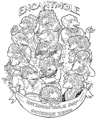 2024 EncantMole Image Download (Black &amp; White Coloring Sheet .jpeg file)