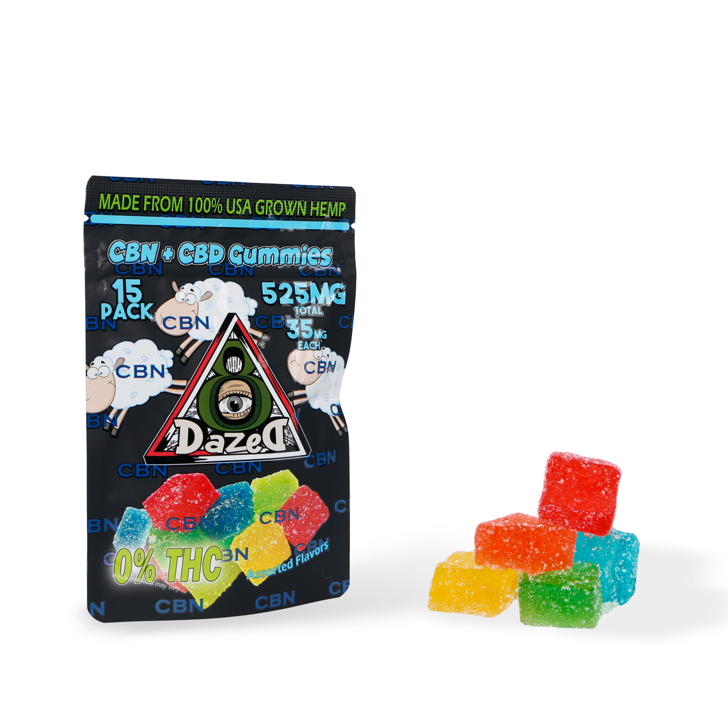 Dazed8 CBD + CBN Gummies - 15PC (35MG)