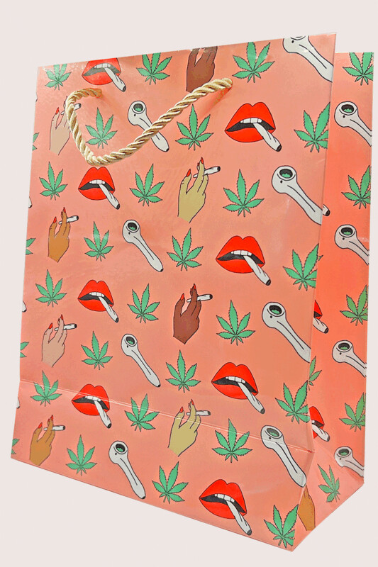 Cannabis Themed Pink Gift Bag