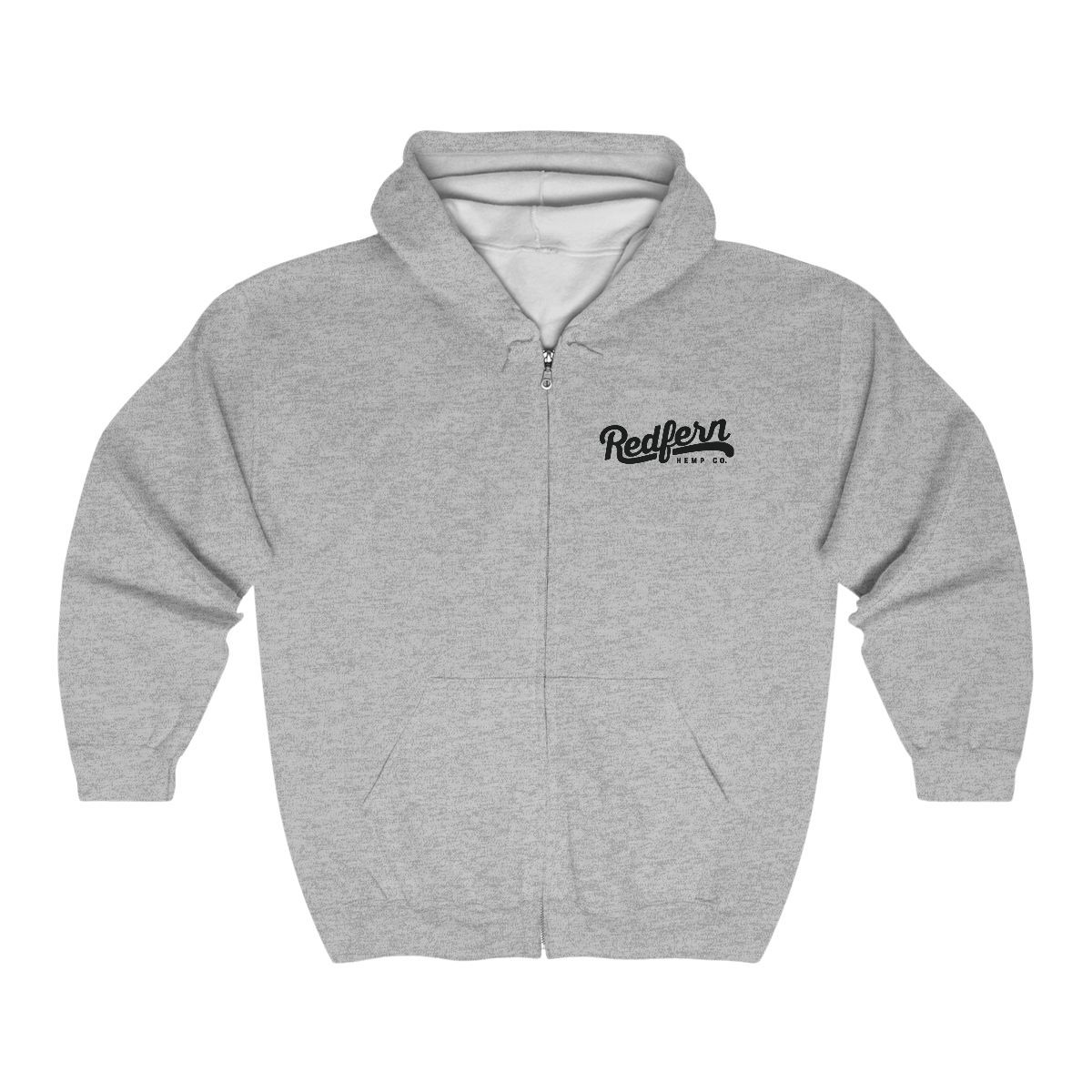 Redfern Hemp Co. Heavy Blend™ Full Zip Hooded Sweatshirt, Colors: Sport Grey, Sizes: XL