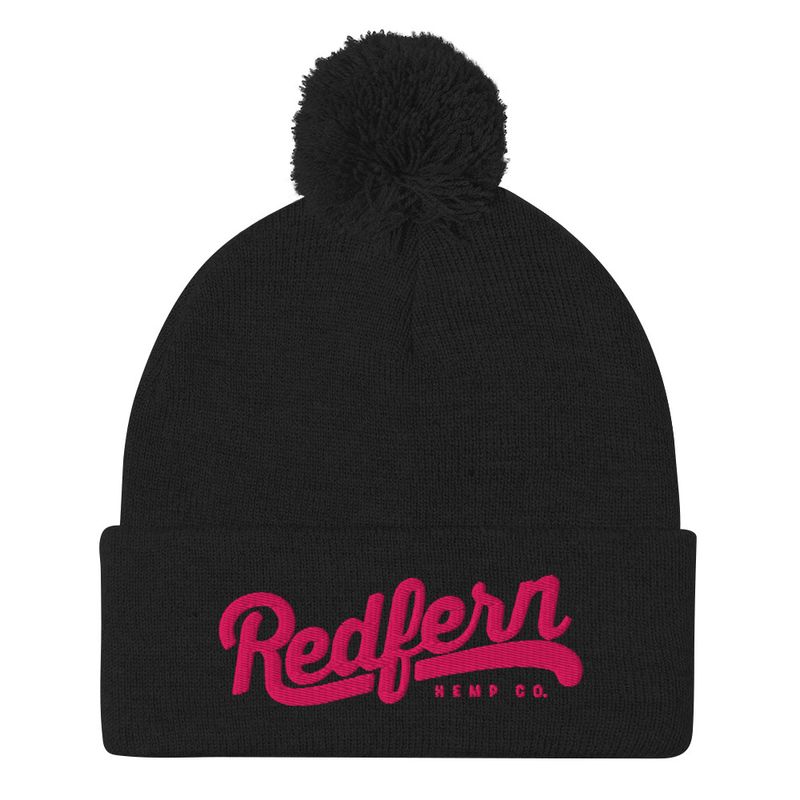 Redfern Hemp Co. Pom-Pom Beanie (Pink Logo) Redfern Hemp Co. Pom-Pom Beanie (Pink Logo)