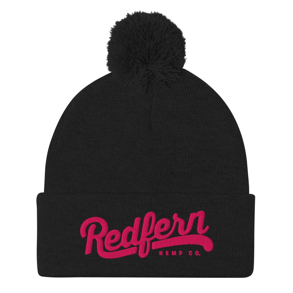 Redfern Hemp Co. Pom-Pom Beanie (Pink Logo)