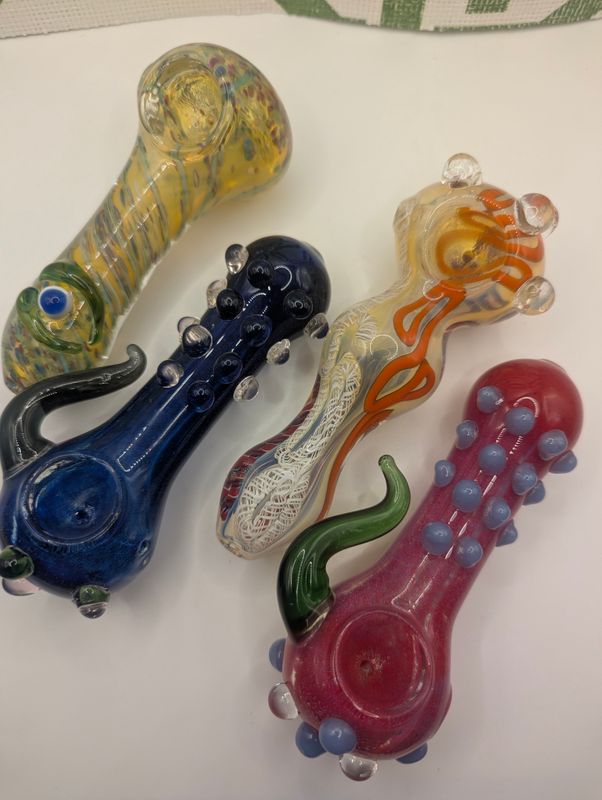 Large Artisan Glass Hand Pipes Large Artisan Glass Hand Pipes