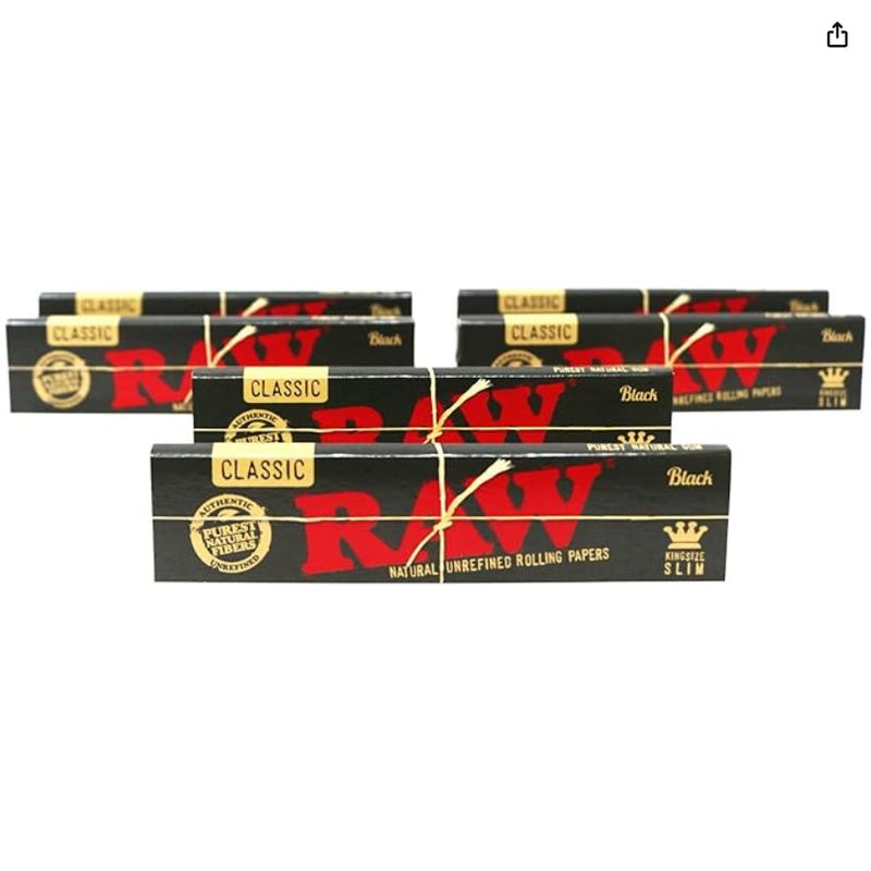 RAW Classic Black King Size Slim Natural Unrefined Ultra Thin 110mm Rolling Papers RAW Classic Black King Size Slim Natural Unrefined Ultra Thin 110mm Rolling Papers