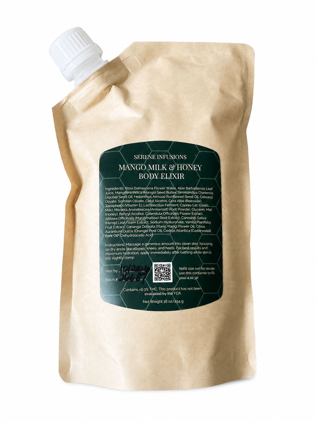 Serene Infusions- Mango Milk & Honey Body Elixir - REFILL BAG Serene Infusions- Mango Milk & Honey Body Elixir - REFILL BAG