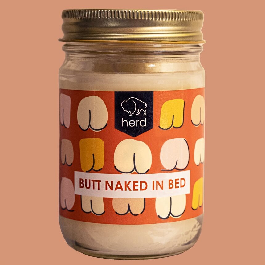 Butt Naked in Bed Candle