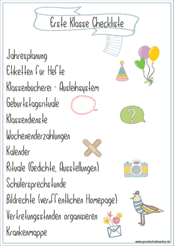 Checkliste Klassenleitung