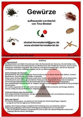 Gewürze Lernkartei - aufbauend