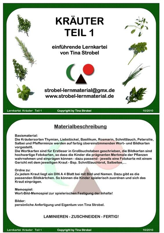 Kräuter Lernkartei - einführend 1