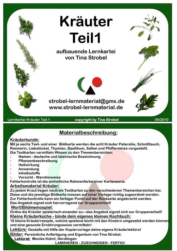 Kräuter Lernkartei - aufbauend 1