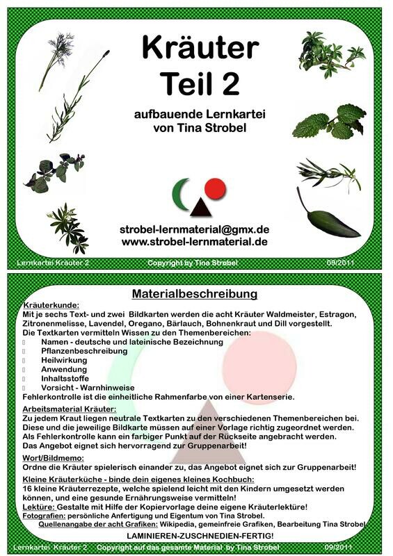 Kräuter Lernkartei - aufbauend 2