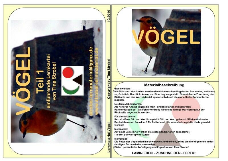 Vögel Lernkartei - einführend 1