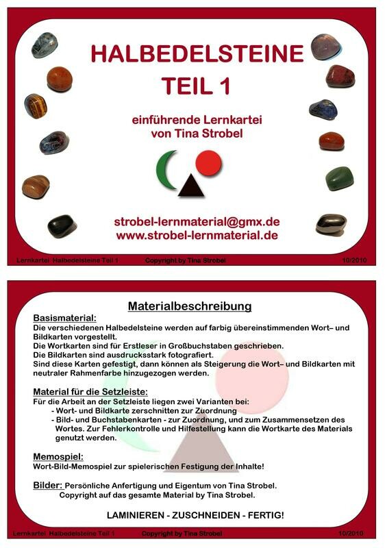 Halbedelsteine Lernkartei - einführend 1