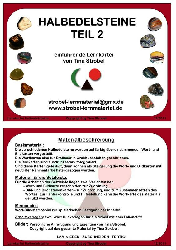 Halbedelsteine Lernkartei - einführend 2