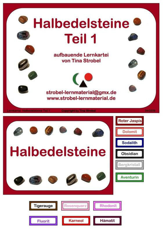 Halbedelsteine Lernkartei - aufbauend 1