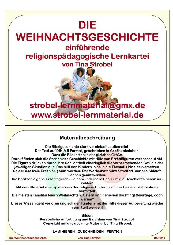 Die Weihnachtsgeschichte Lernkartei - einführend