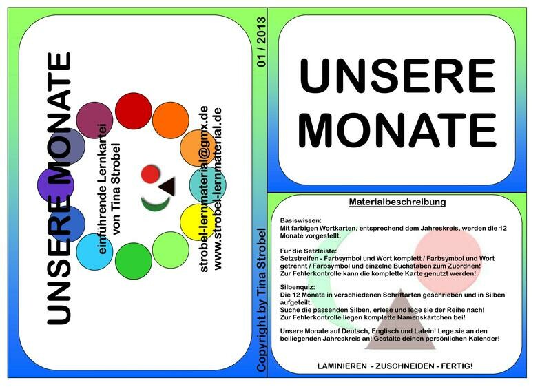 Unsere Monate Lernkartei - einführend