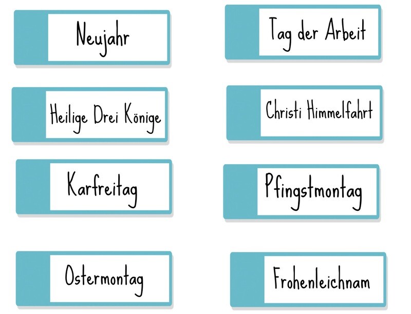 Feiertage Sticker für digitale Planer