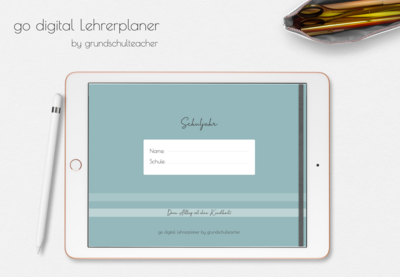 go digital Lehrerplaner Aqua - 10 Schulstunden - undatiert