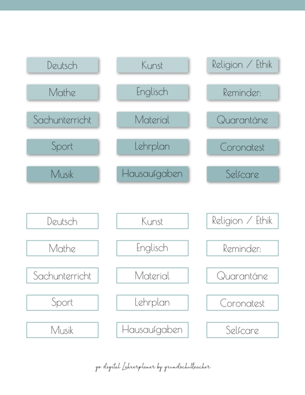 go digital Lehrerplaner Sticker Words - Aqua