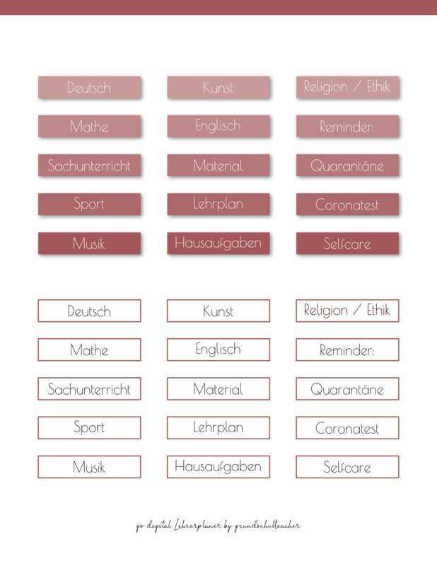 go digital Lehrerplaner Sticker Words - Berry