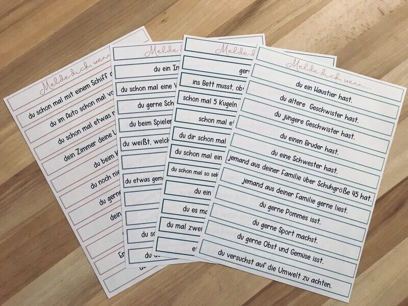Spiel für Zwischendurch ohne Material - Kennenlernspiel: Melde dich, wenn...