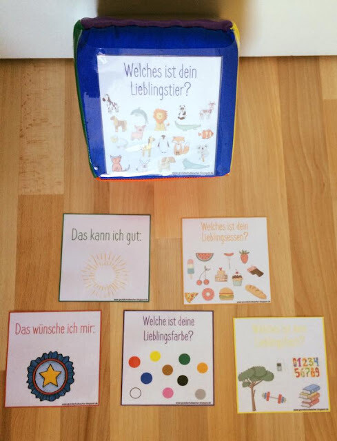 Bewegungsspiel zum Kennenlernen mit dem Taschen - Würfel