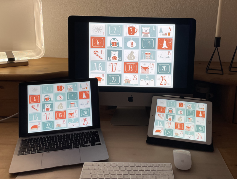 digitaler Adventskalender Vorlage - selbst beschriften / füllen DIY