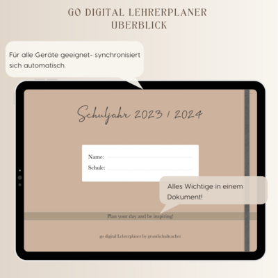 go digital Lehrerplaner 23 / 24 - Küstenliebe - 6 Schulstunden