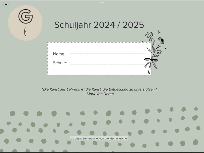 go digital Lehrerplaner 24/25: green and clean_Google Kalender_6