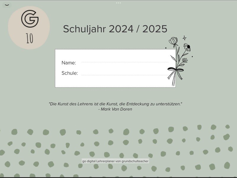 go digital Lehrerplaner 24/25: green and clean_Google Kalender_10