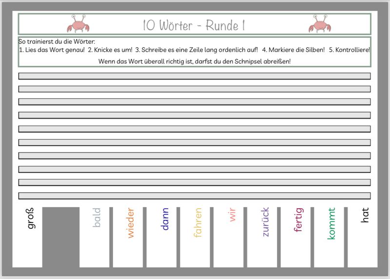 Die 100 häufigsten Fehlerwörter Training