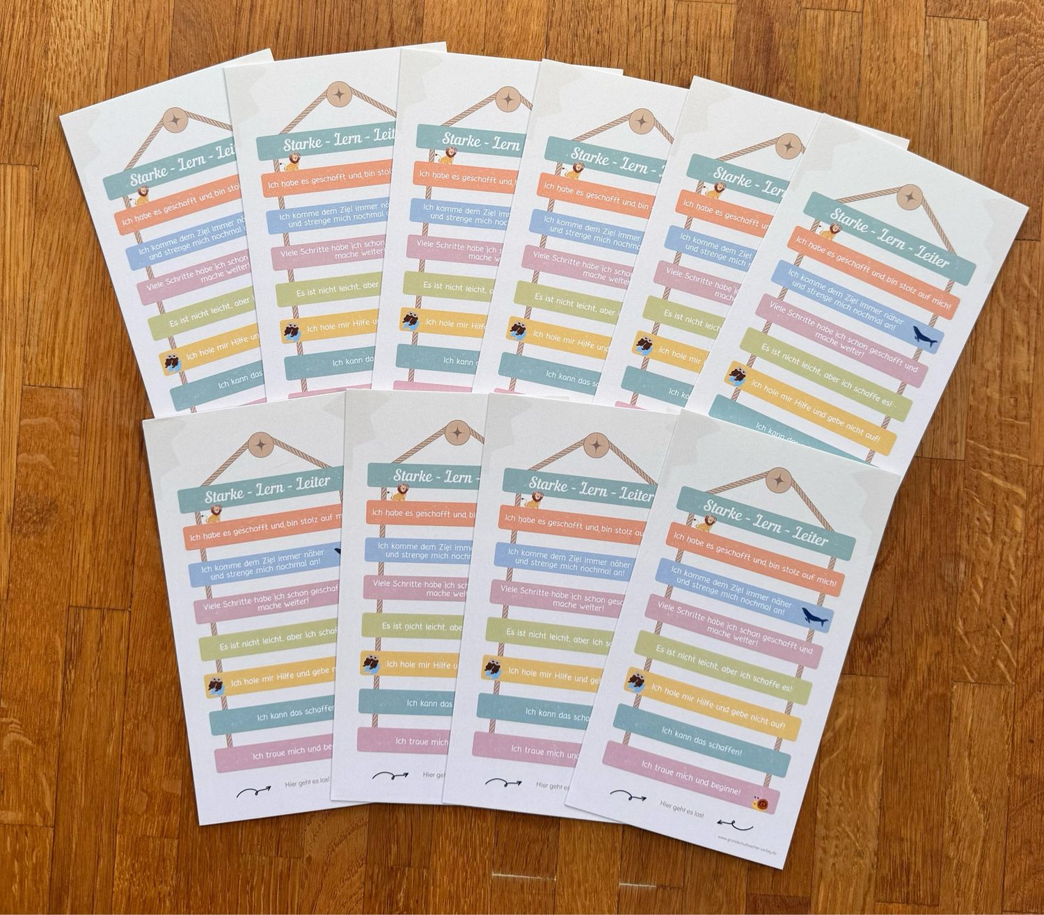 Starke - Lern - Leiter Motivationskarte  (10 Karten pro Set)