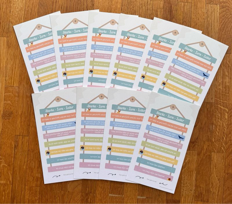 Starke - Lern - Leiter Motivationskarte  (10 Karten pro Set)