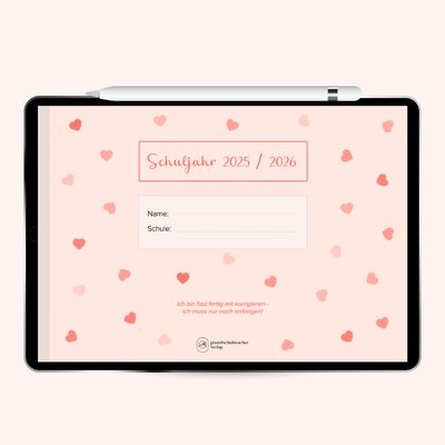 Lehrerplaner 25/26 &quot;Lehrerherz&quot; 10 Applekalender Verknüpfung