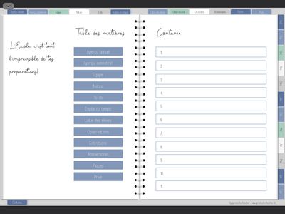 Teacher planner numérique - en français 21 / 22