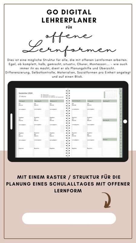 go digital Lehrerplaner - für offene Lernformen