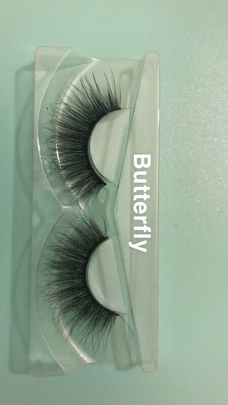 Mink eyelashes in the style “butterfly “