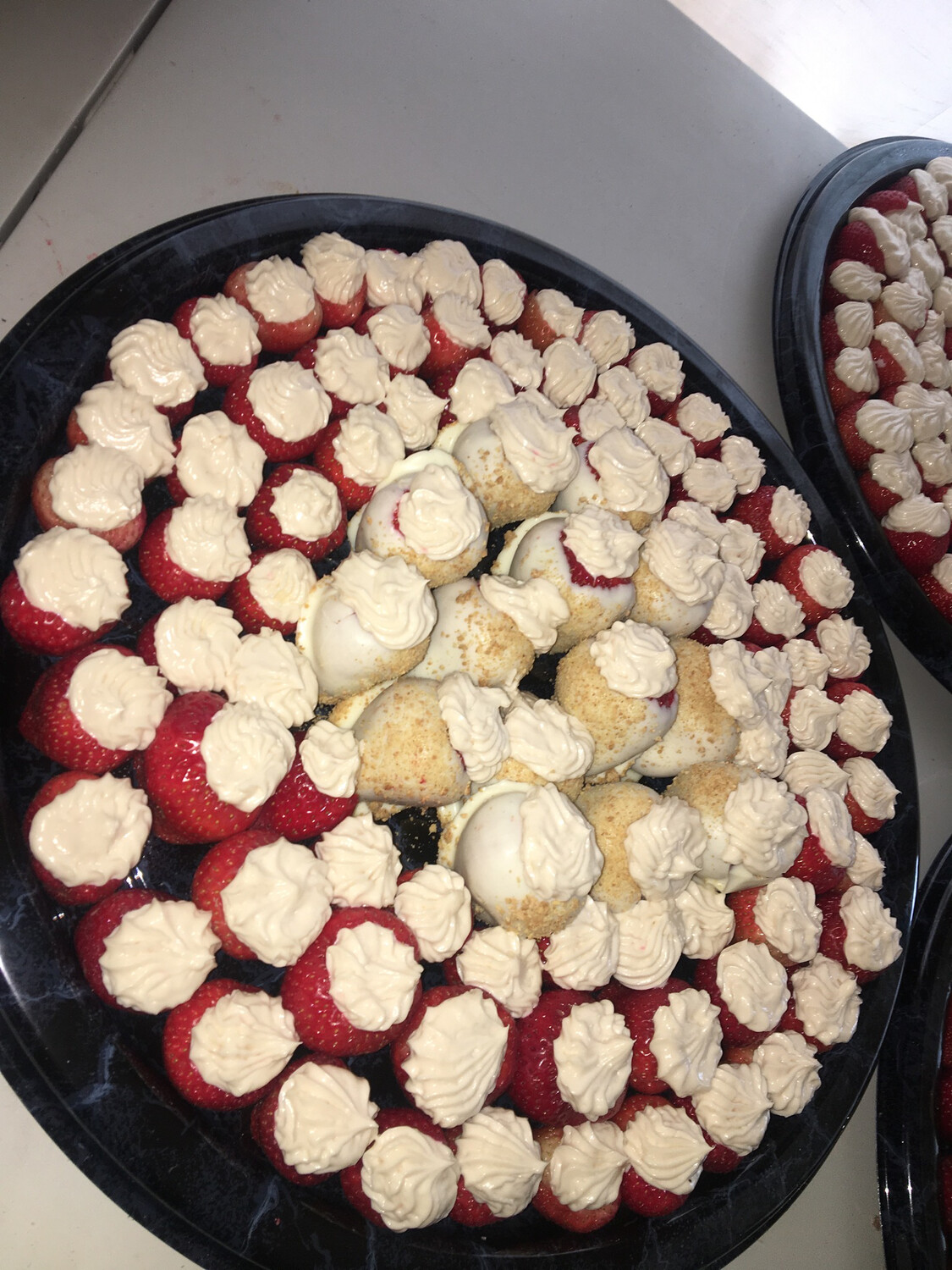 Chocolate Covered Stuffed Cheesecake Strawberry Platter