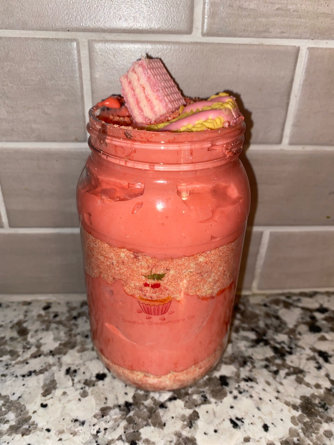 Strawberry Shortcake Cheesecake Jar