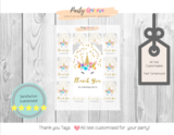 Glitter Unicorn Birthday Party Thank you Tags