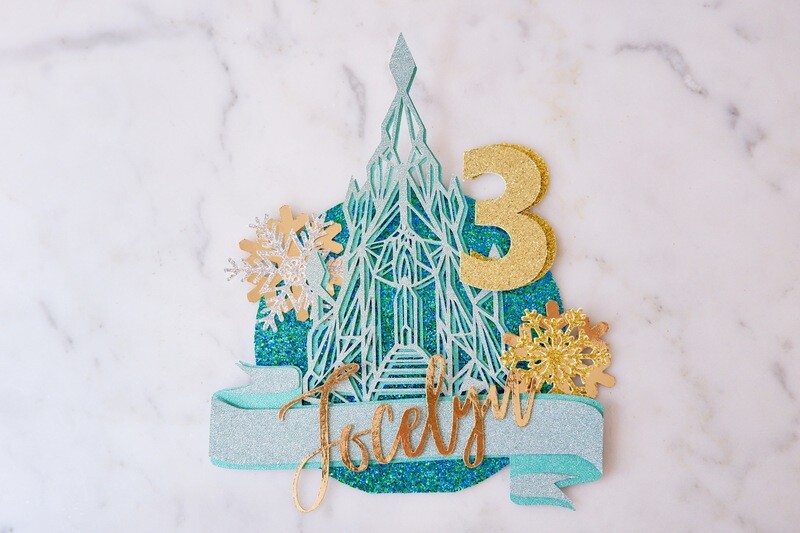 Frozen Snow Castle Custom Cake Topper