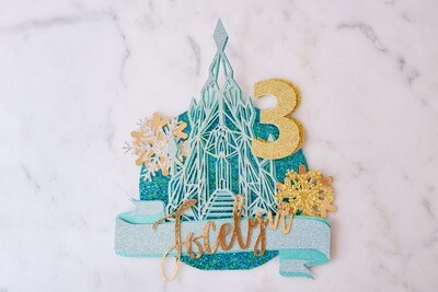 Frozen Snow Castle Custom Cake Topper