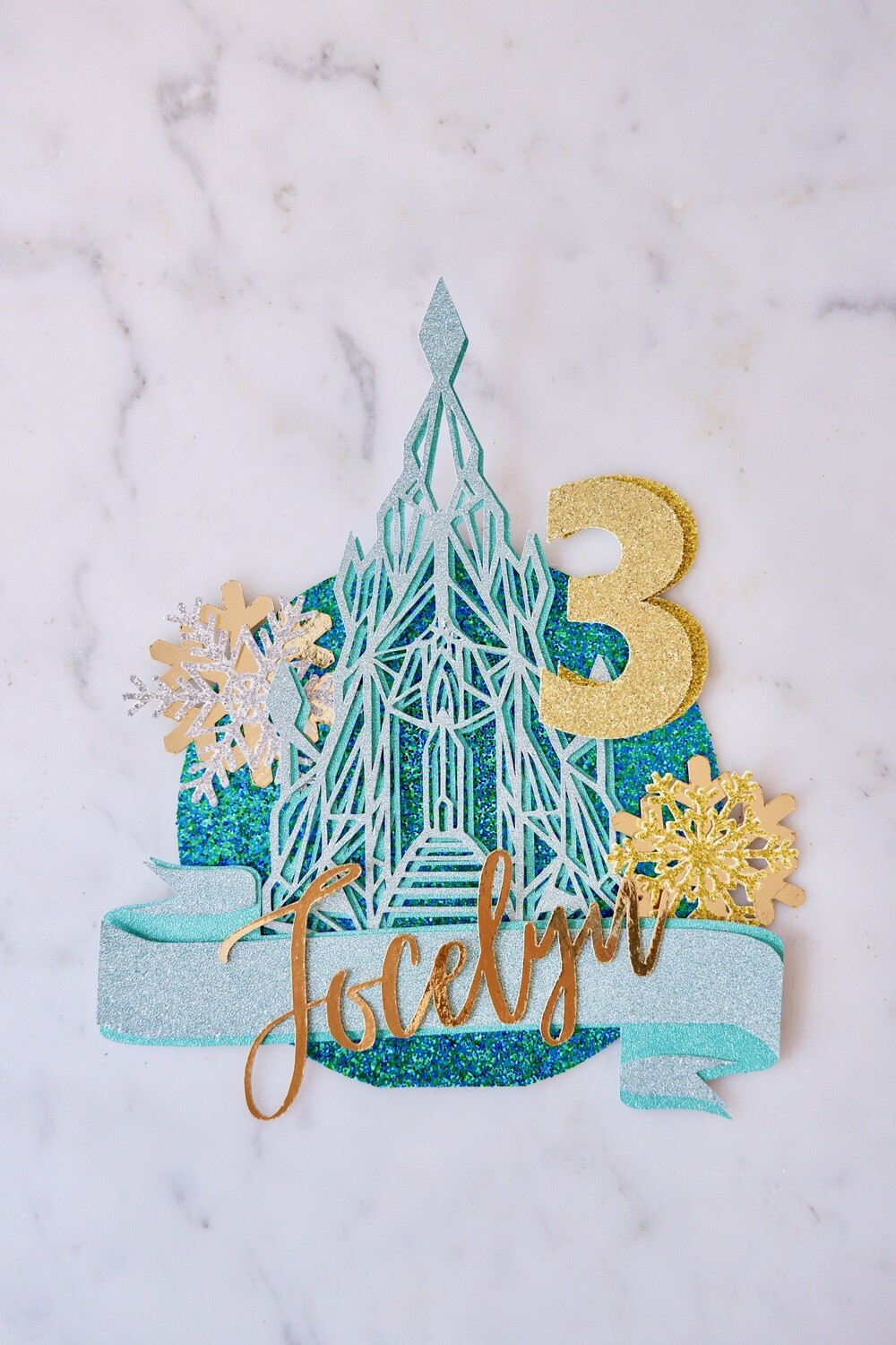 Frozen Snow Castle Custom Cake Topper
