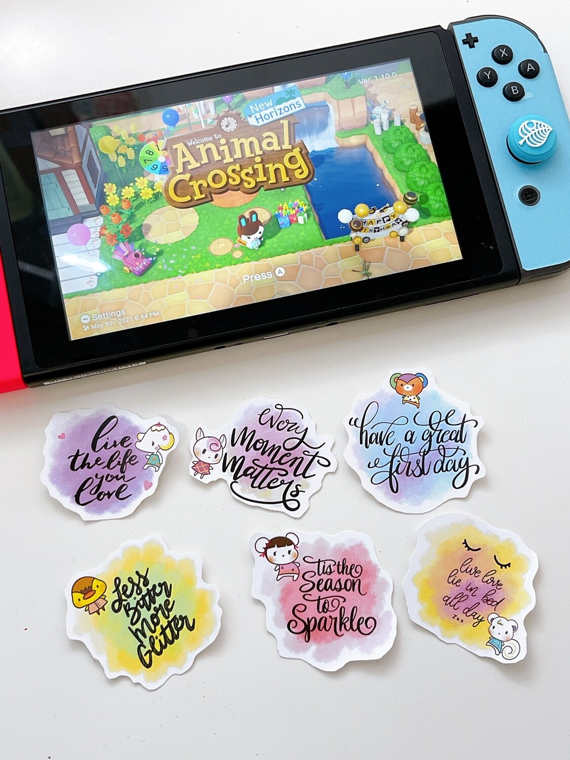 Animal Crossing Inspired + Hand Lettering Stickers (Set of 6)
