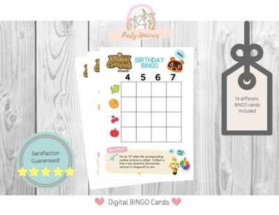 Digital Animal Crossing Bingo Game Cards